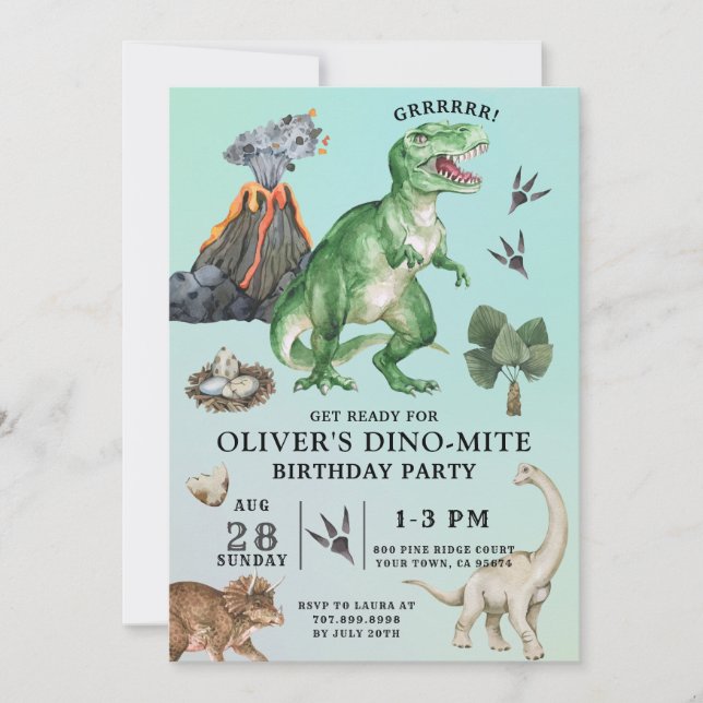 Dinosaur Birthday Invitation (Front)