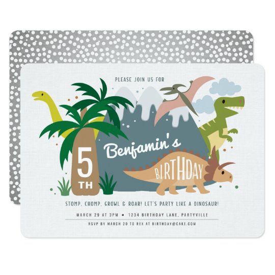 dinosaur birthday invitation zazzle com