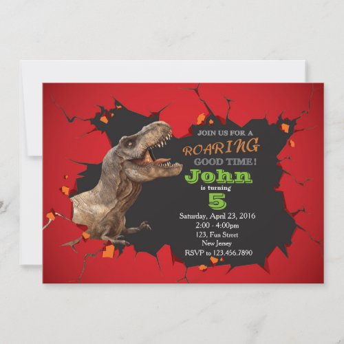 Dinosaur Birthday invitation