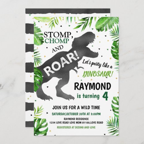 Dinosaur Birthday Invitation