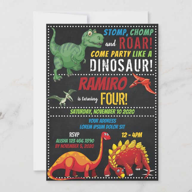 Dinosaur Birthday Invitation (Front)