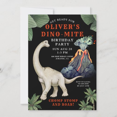 Dinosaur Birthday Invitation