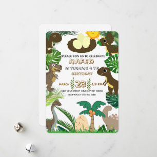 Dinosaur Birthday Invitation: Dino Adventure, Edit Holiday Card