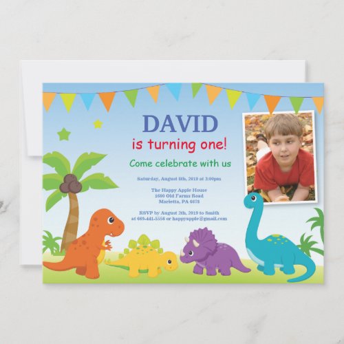 Dinosaur Birthday Invitation Dino Party