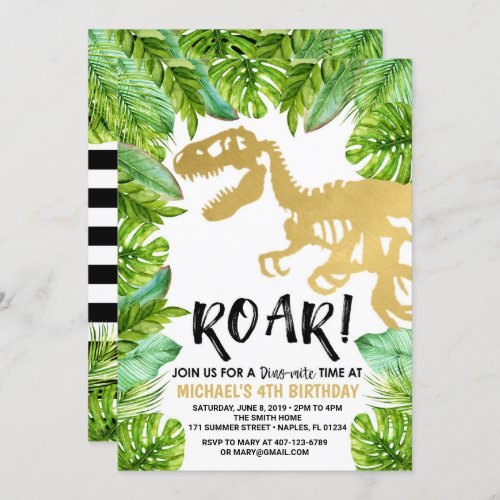 Dinosaur birthday invitation Dino Party Boy