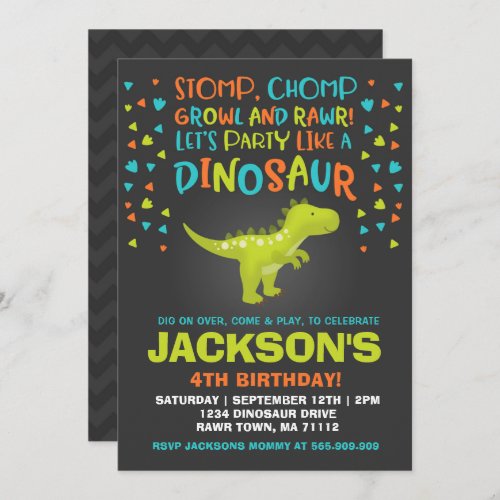 Dinosaur Birthday Invitation Dinosaur Dig Party