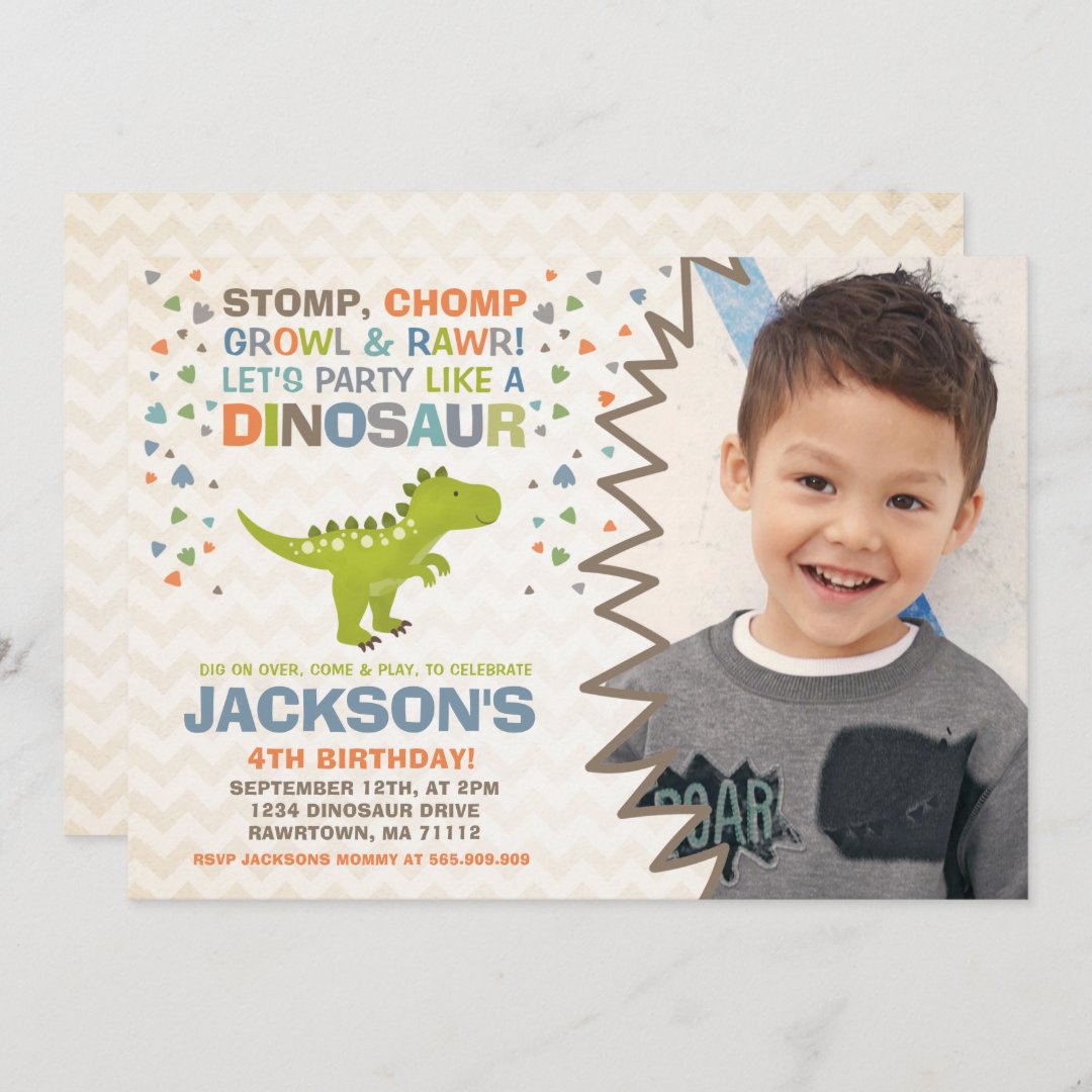 Dinosaur Birthday Invitation Dinosaur Dig Party Zazzle