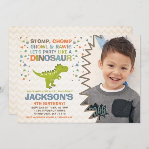 Dinosaur Birthday Invitation Dinosaur Dig Party