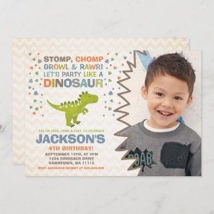 Dinosaur Birthday Invitation Dinosaur Dig Party