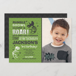 Dinosaur Birthday Invitation Dinosaur Fossil Party