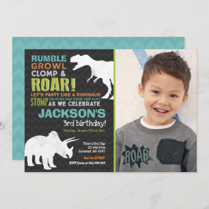 Dinosaur Birthday Invitation Dinosaur Fossil Party