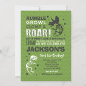 Dinosaur Birthday Invitation Dinosaur Fossil Party (Front)