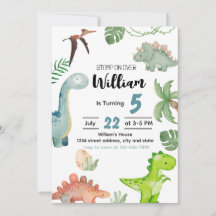 Dinosaur Birthday Invitation, Dinosaur Invitation