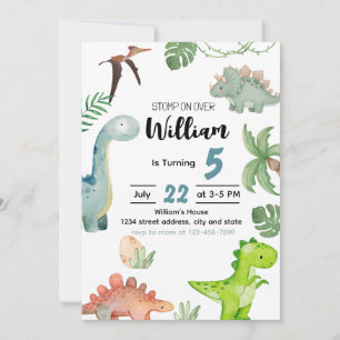 Dinosaur Birthday Invitation, Dinosaur Invitation