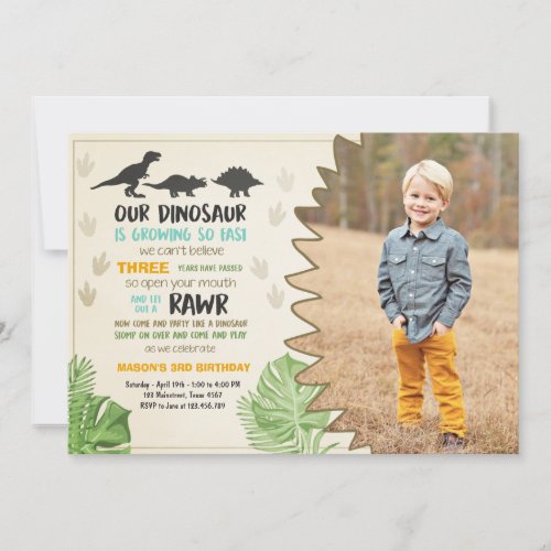 Dinosaur birthday invitation Dinosaur Party Invite