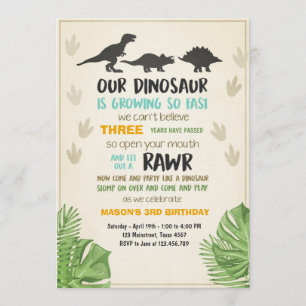 Dinosaur birthday invitation Dinosaur Party Invite