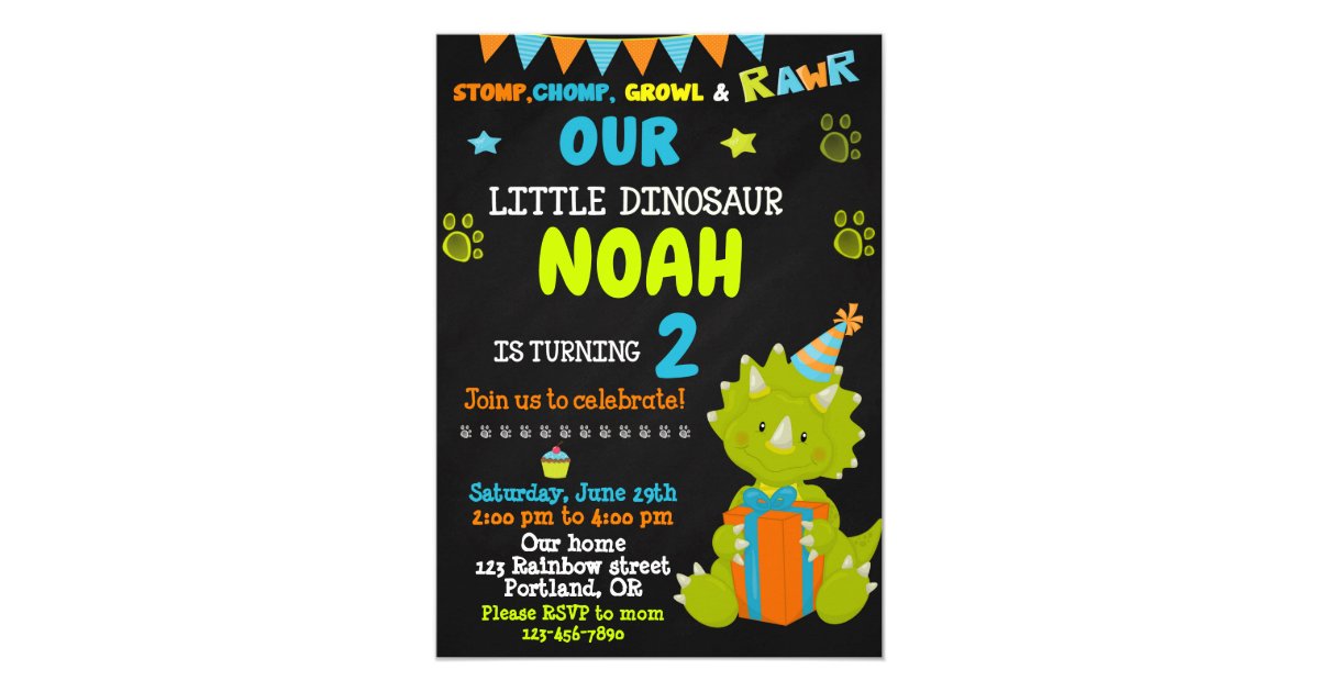 Dinosaur birthday invitation Dinosaur party invite | Zazzle.com