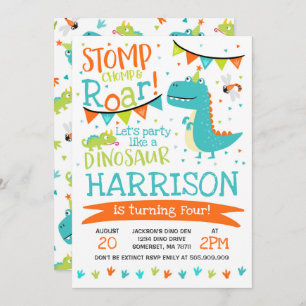 Dinosaur Birthday Invitation Dinosaur Roar Party
