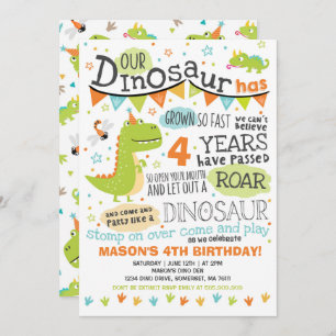 Dinosaur Birthday Invitation Dinosaur Roar Party