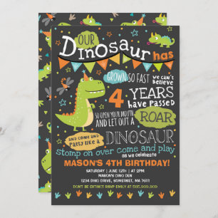 Dinosaur Birthday Invitation Dinosaur Roar Party