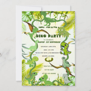 Dinosaur Birthday Invitation,EDITABLE Dinosaur 2nd Invitation