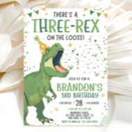 Dinosaur Birthday Invitation, Editable Three Rex 3 Invitation
