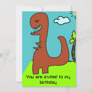Dinosaur birthday invitation for boy