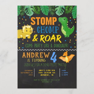 Dinosaur Birthday Invitation for Boys