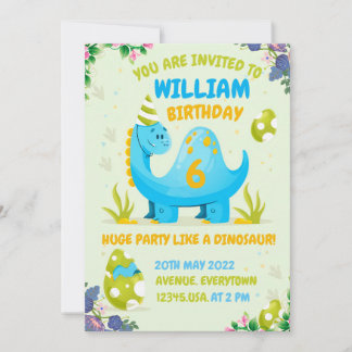 Dinosaur birthday invitation for your child