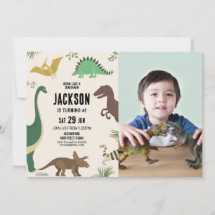 Dinosaur Birthday Invitation Party Boys Photo