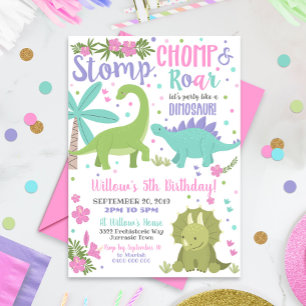 Dinosaur Birthday Invitation Party like a Dinosaur