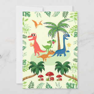 Dinosaur Birthday Invitation T REX Birthday Card