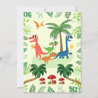 Dinosaur Birthday Invitation T REX Birthday Card