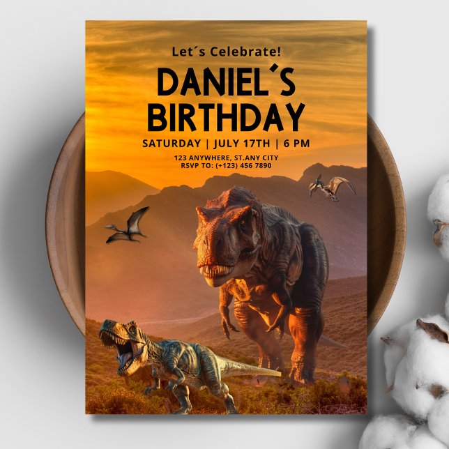 Dinosaur birthday invitation, T REX Kids Birthday Invitation (Creator Uploaded)