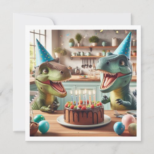 Dinosaur birthday invitation T_rex party animals Invitation