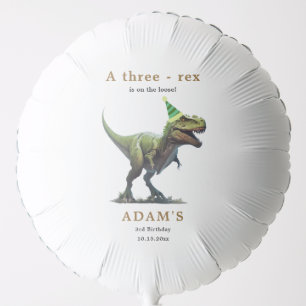 Dinosaur Birthday Invitation, Three rex Birthday Balloon