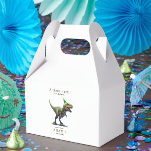 Dinosaur Birthday Invitation, Three rex Birthday Favor Boxes