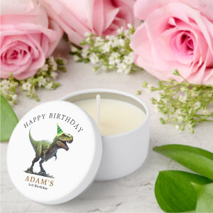 Dinosaur Birthday Invitation, Three rex Birthday Mini Candle Favors