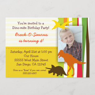 Dinosaur Birthday Invitation with Photo