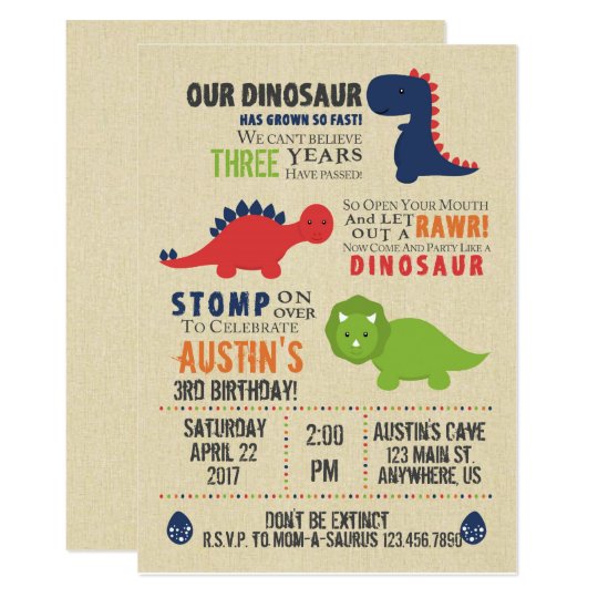 Dinosaur Themed Party Invitations 9