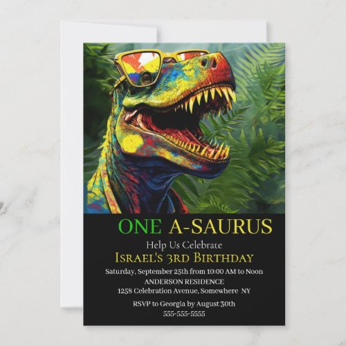 Dinosaur_Birthday jungle Party  Theme Invitation