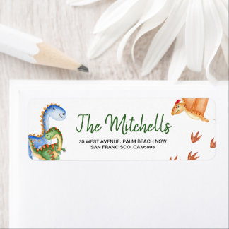 Dinosaur Birthday Label