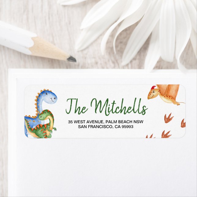 Dinosaur Birthday Label (Insitu)