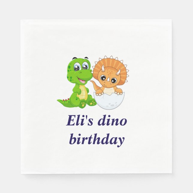 Dinosaur birthday napkins (Front)