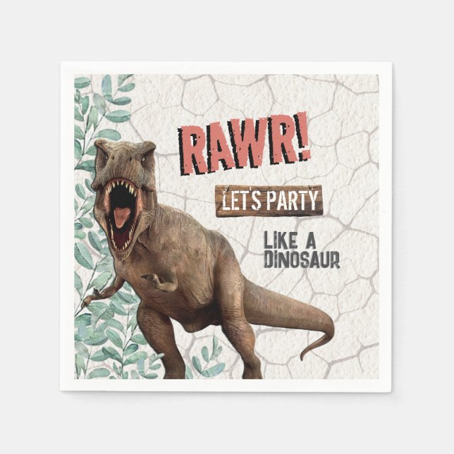 Dinosaur Birthday  Napkins (Front)