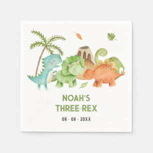 Dinosaur Birthday Napkins - Boy Kids Trex