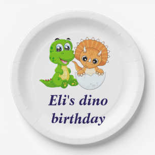Dinosaur birthday paper plates