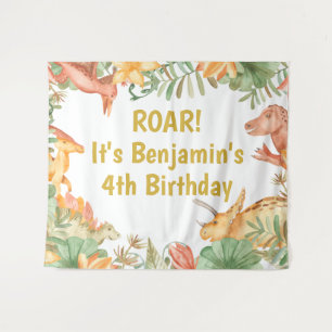 Dinosaur Birthday Party Backdrop Dino Kids Banner