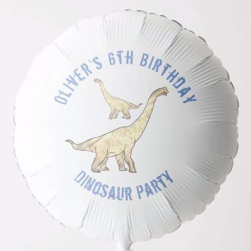 Dinosaur Birthday Party Blue Balloon