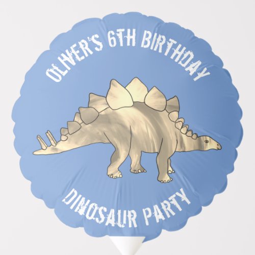 Dinosaur Birthday Party Blue Balloon